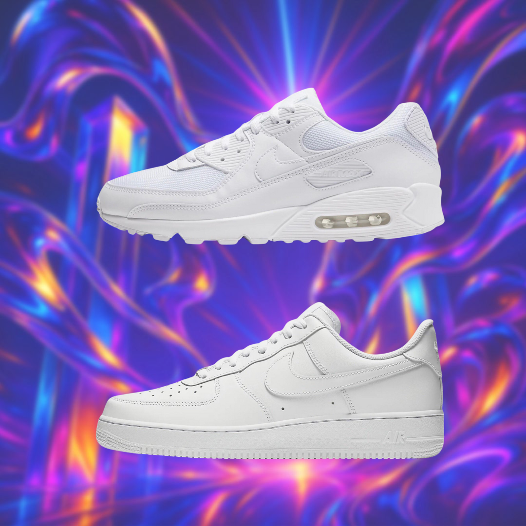 White Nike Air Max 90 Or AF1s